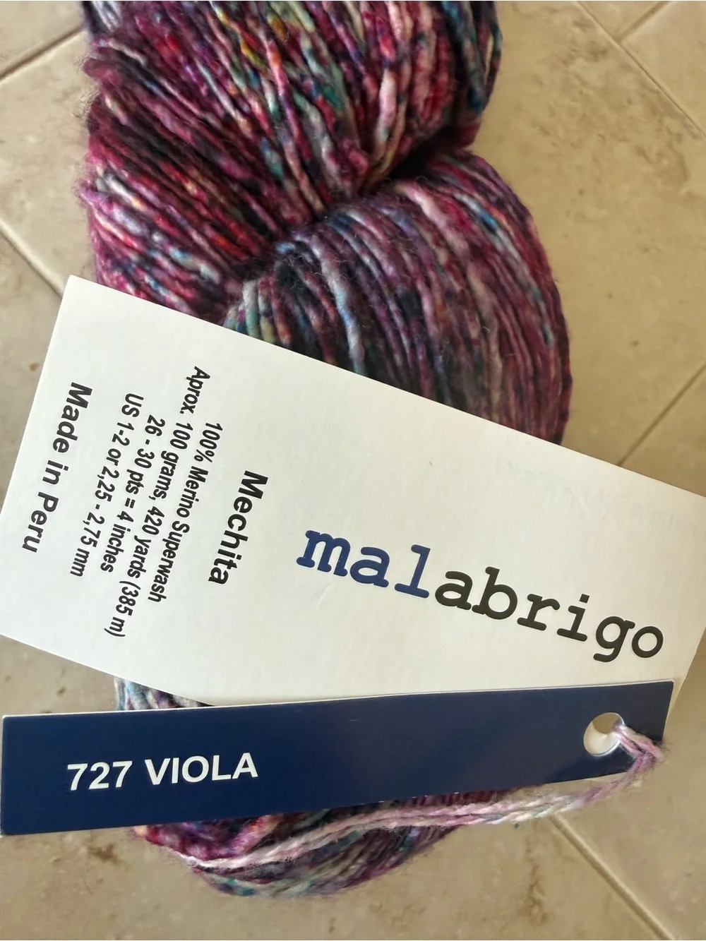 Malabrigo Mechita Hand-Dyed Yarn in Viola - Picture 2 of 4